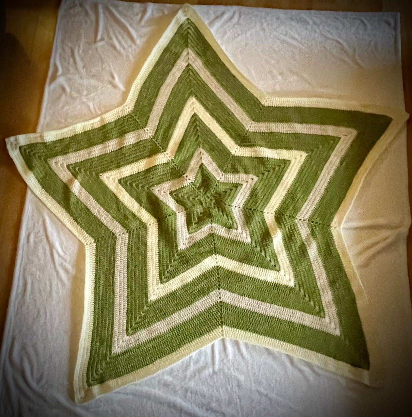 Crocheted adult star blanket