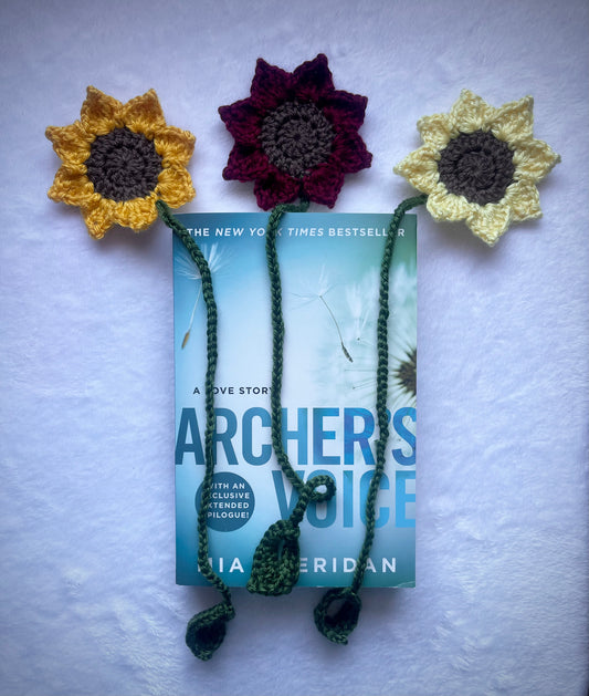 Sunflower Crocheted Bookmark