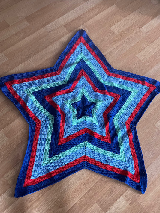 Crocheted adult star blanket